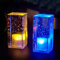 Креативный светодиодный ночник перезаряжаемый цветной свет Хрустальная настольная лампа для ресторана, бара декоративная лампа для