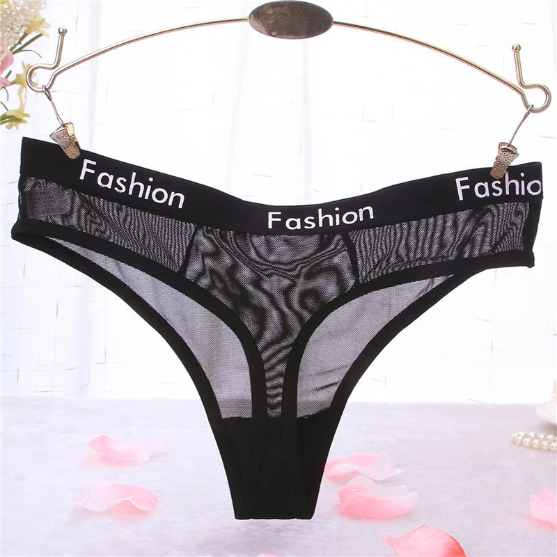 3 pcs/Pack! Sexy Mesh Transparent G-String Panties Low Waist Briefs for Women M L Thong String Fashion Underwear