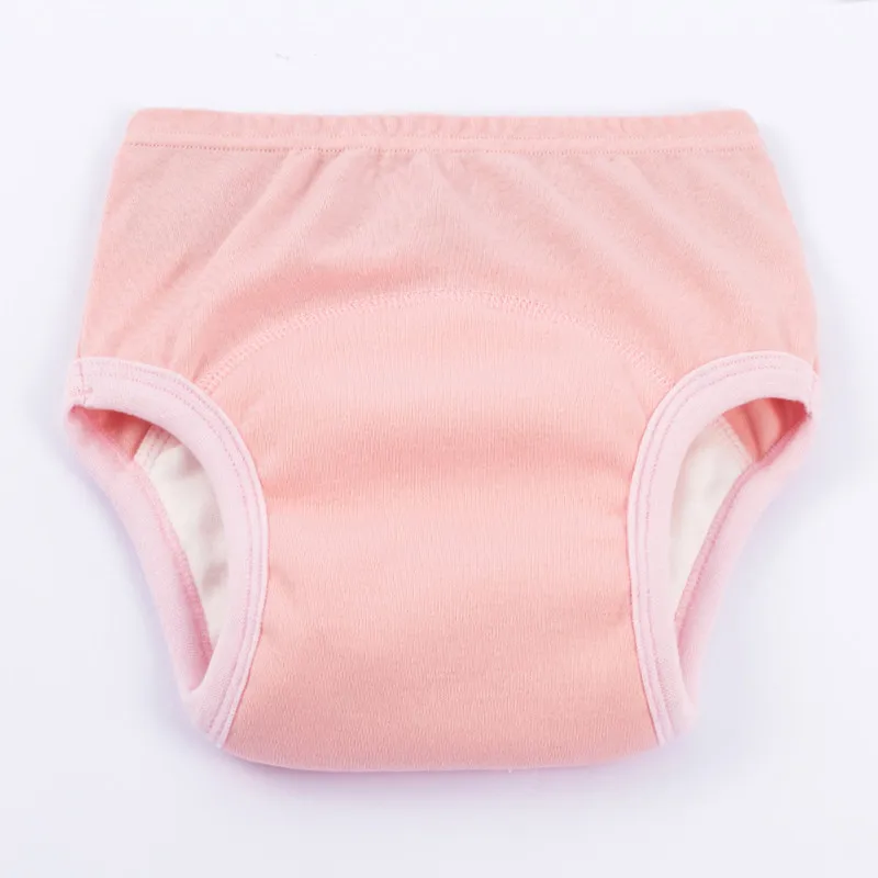 5 слоев, от 6 до 22 кг, моющиеся подгузники для маленьких девочек, детские тканевые подгузники, многоразовые хлопковые тренировочные трусики, шорты - Цвет: Pure Pink