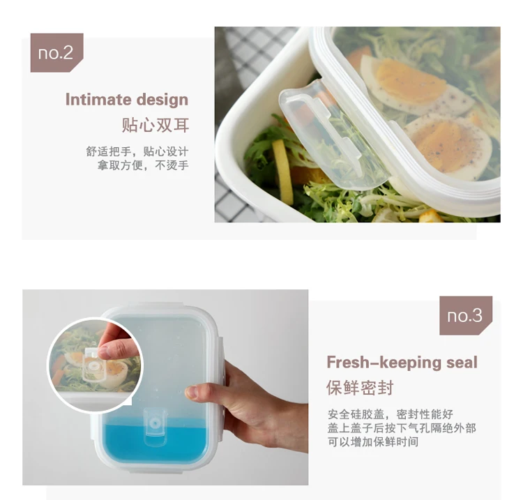 1-3 отсека креативный Керамический Фруктовый Ланч-бокс Procelain Bento ланчбокс для путешествий портативный контейнер для еды-Z0075