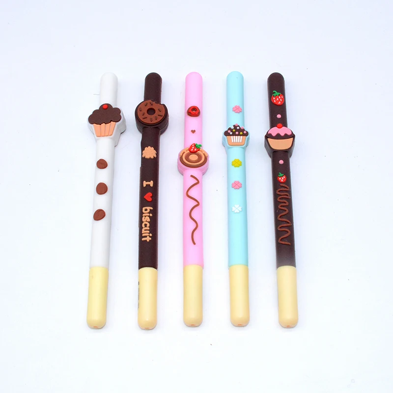 

5 Pcs/Set gel pen kawaii 0.5mm cute plastic color fruit office lapices supplies papelaria criativa stationery kalem black lot