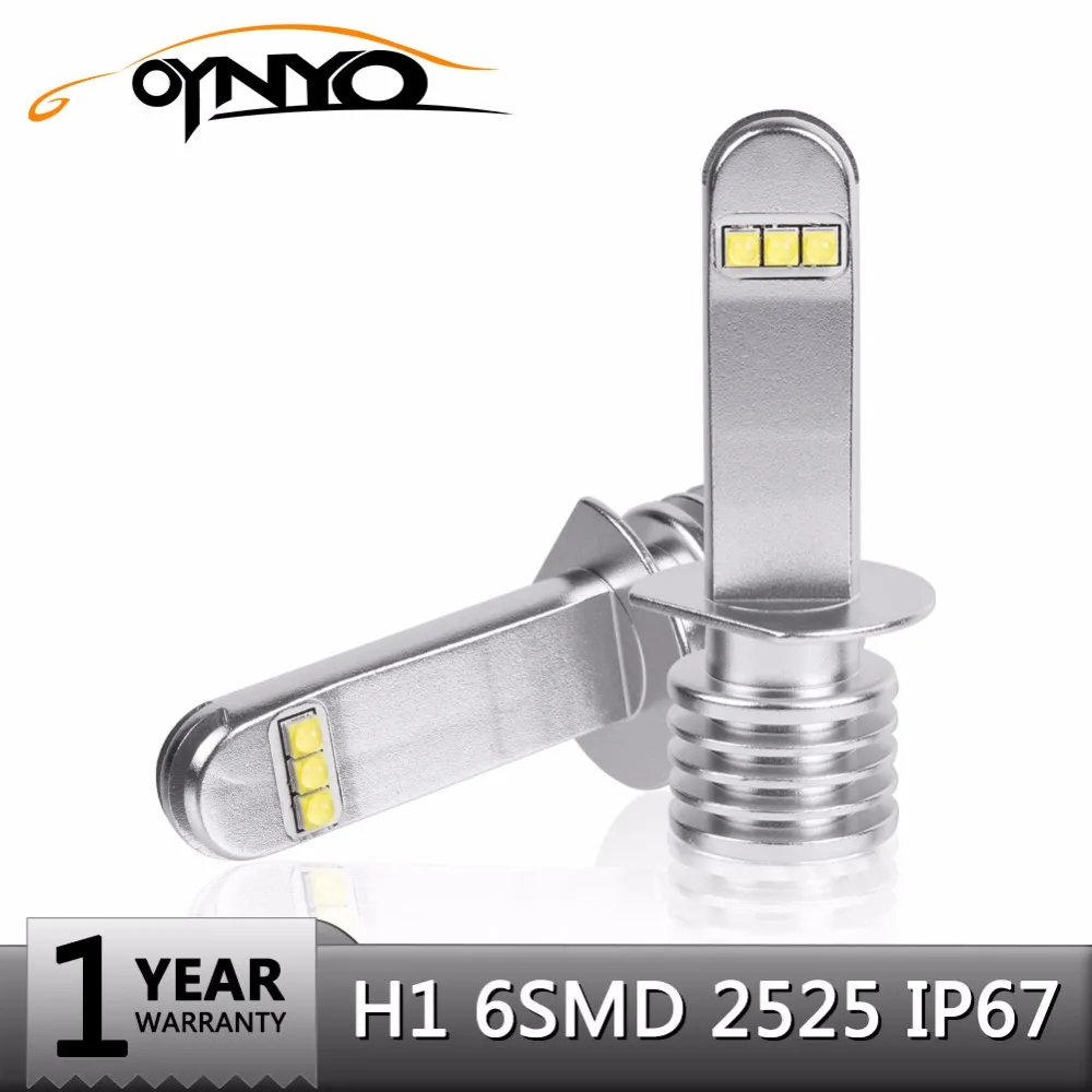 Oynyo 2x H1 светодио дный лампы 60 Вт 6SMD 2525 750LM высокое Мощность Автомобильная запчасть