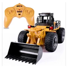 2.4G 6 CH Alloy RC Bulldozer Truck Cars with Light Remote Control Truck Model Bulldozer RC Truck Toys Car for Children Gifts