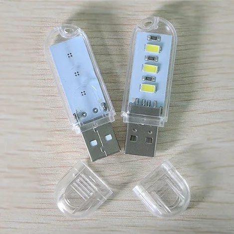 1 шт. 3 светодиодов/8 светодиодов 5730 SMD книга света переносной мини USB ночник для PC Ноутбуки компьютер мобильный Мощность свет