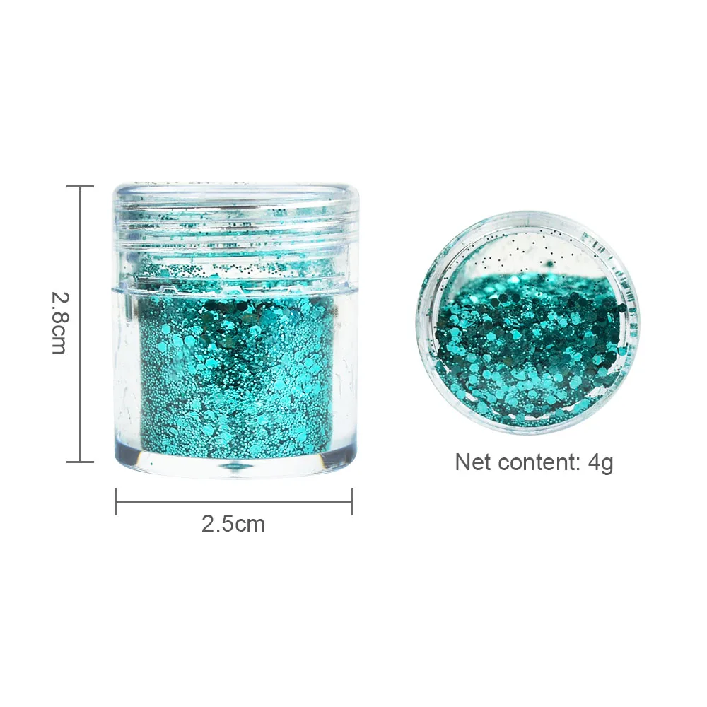4Colors/Set Mix Sizes Dark Green Color Mix Nail Glitter Powder Sequins For Flakes Manicure 3D Nail Art Decorations SF3073