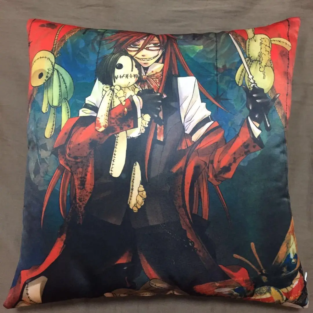 

Anime Black butler Grell Undertaker two side Pillowcases Hugging Pillow Cushion Case Cover Cosplay Gift 56