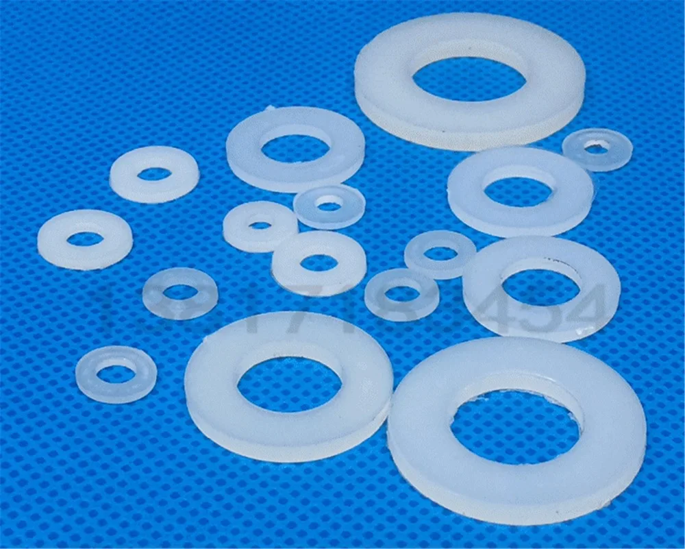 100pcs M6 M8 Nylon Flat Washer Plastic Plain Washer Insulation Gasket