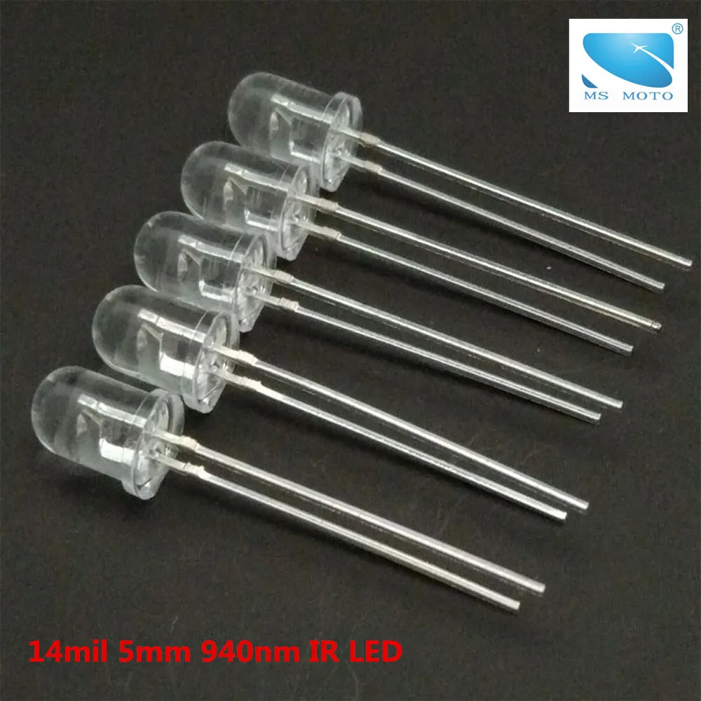 20 Pcs/lot 5mm 14mil Infrared IR LED Night Vision 940nm invisible Diode 60 degree Led Light Diodes For Remote comtrol 20 Pcs/lot 5mm 14mil Infrared IR LED Night Vision 940nm invisible Diode 60 degree Led Light Diodes For Remote comtrol
