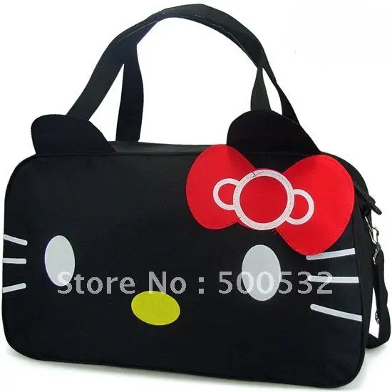 Hello kitty large traveling bag Cartoon Travel Bags Waterproof fabrics handbag Black bags Freeshipping 3 pcs/lot HK-1328 | Багаж и сумки