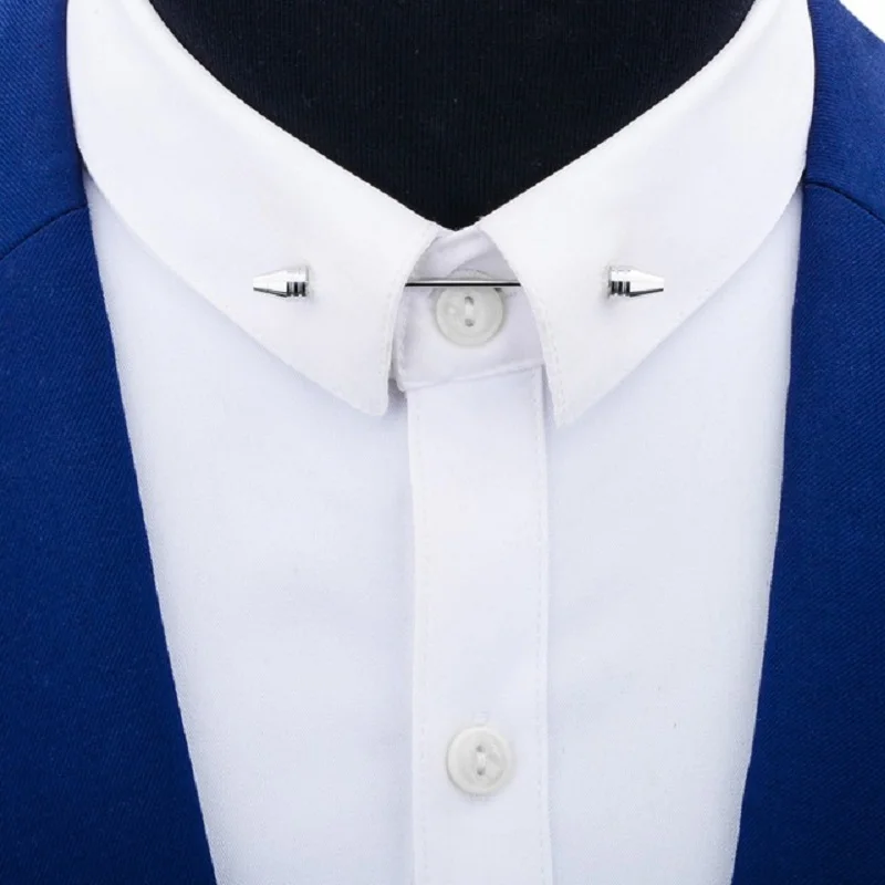 

SAVOYSHI French Shirt Mens Collar Pin Metal Brooch Square Bar Clasp Clip Barbell Lapel Stick for Men Fashion Jewelry Accessories