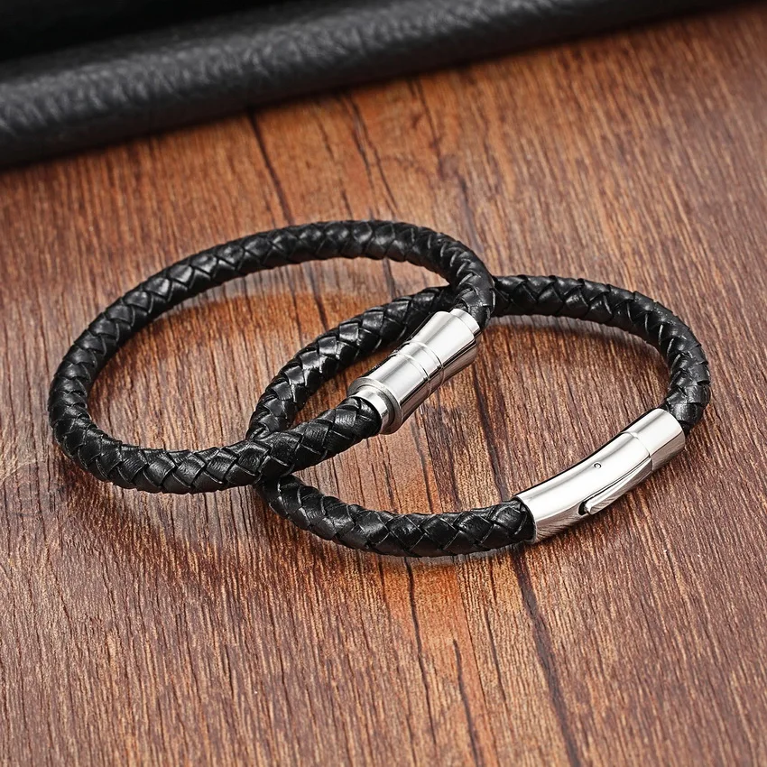 Bracelet jewelry XQNI Chain Bracelet Men Genuine Leather Bracelets Leather Bracelet women Male Magnet Stainless Steel Rope Bracelets men