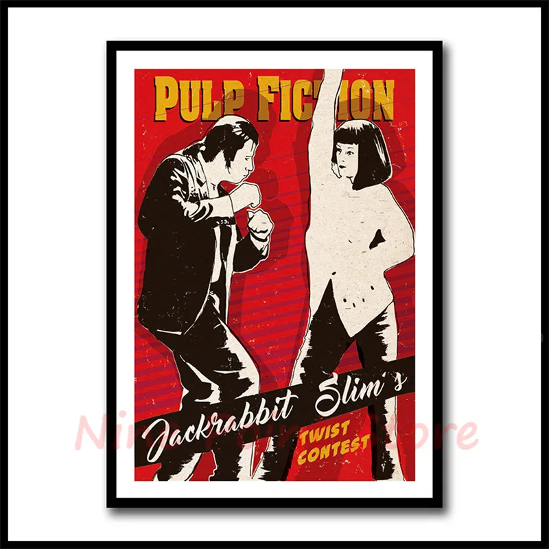 Fiction Classic Movie White Kraft Poster Living Room Bar Hotel Wall Decorative Painting Frameless