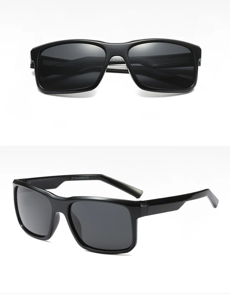 Peekaboo, матовые, черные, квадратные солнцезащитные очки, мужские, поляризационные, uv400 TR90, коричневые, поляризационные, солнцезащитные очки для мужчин,, с коробкой