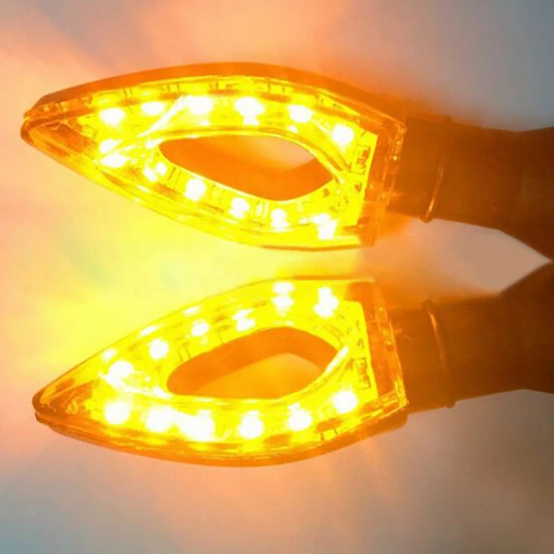 2 шт. мотоциклетные янтарные поворотные задние фонари универсальные 12 LED