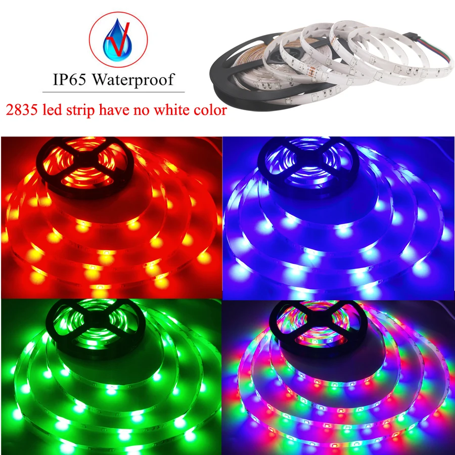 BEKCMTH 5 м 10 м 15 м 20 м Светодиодная лента RGB водонепроницаемый SMD 2835 DC12V rgb струнный диод гибкая лента RF или IR Contoller+ адаптер