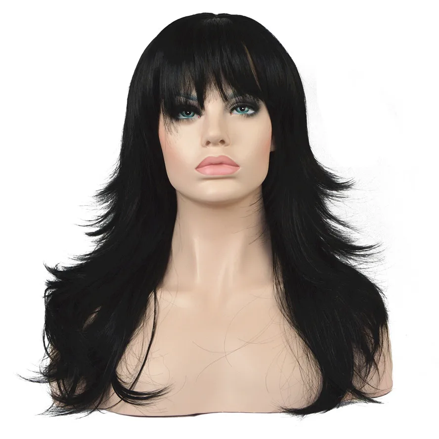 StrongBeauty Wig Natural Layered Long Straight Hair Synthetic Hair