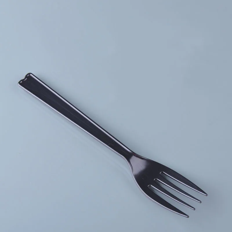 GIEMZA Disposable Tableware Black Knife Dinner Spoons Serving Lengthen Plastic Forks Holder for Party Tableware Set Kids Forks - Цвет: black fork