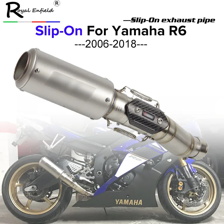 YZF R6 motocicleta tubo de Escape para YAMAHA R6 YZF R6 slip-on Moto Escape R6 motocicleta silenciador Echappement Moto con tubo medio