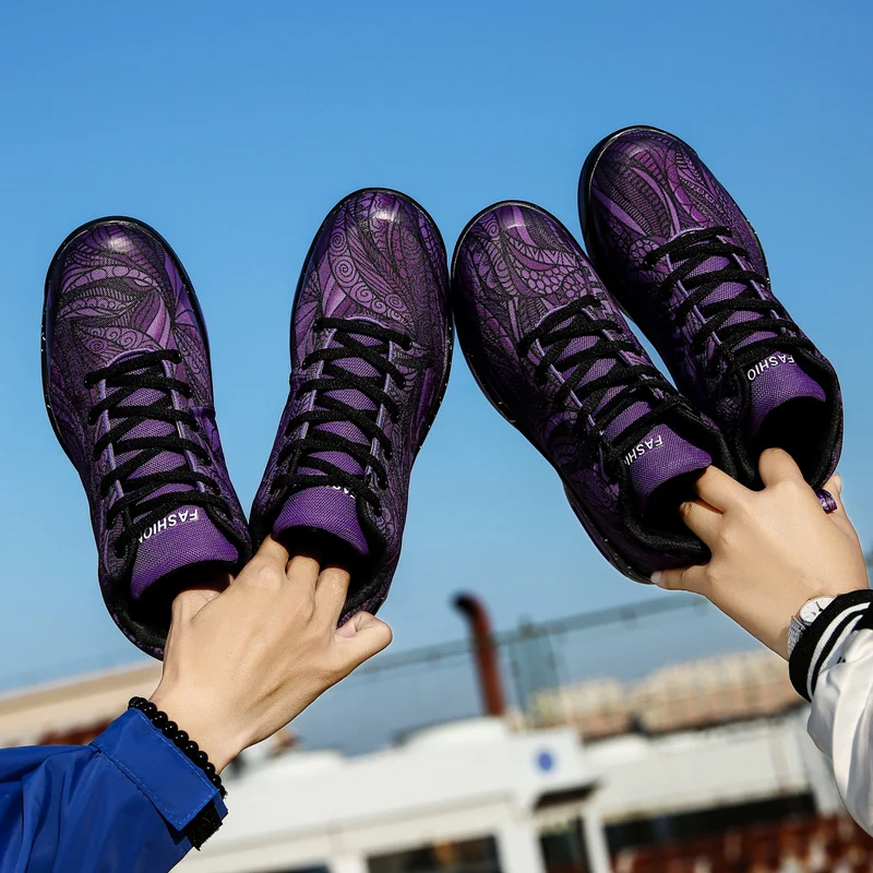 Мужские баскетбольные кроссовки средней высоты; большие размеры; спортивная обувь для улицы; Дизайнерские кроссовки; Цвет фиолетовый, красный; баскетбольные кроссовки для мальчиков; спортивные кроссовки
