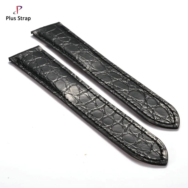 

Plus Strap Alligator Leather Watch Strap Women&Men Watches Accessories 18 19 20 mm Wristband Crocodile Pattern Stainless Steel