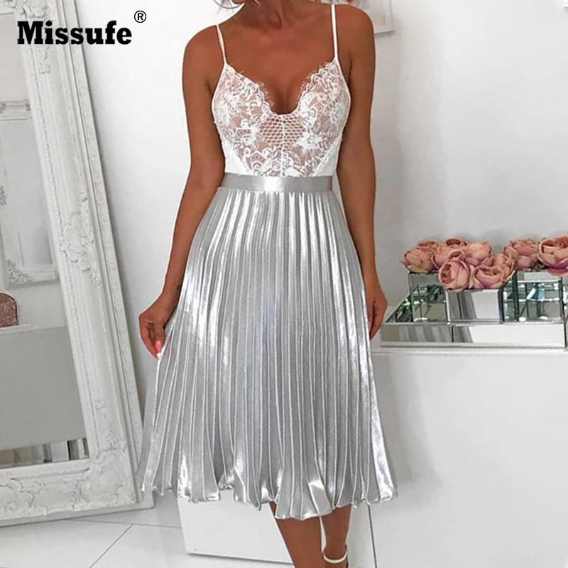 

Missufe Pink Pleated Skirts High Waist Midi Skirts For Women Streetwear Casual Fashion 2019 Summer Skirt
