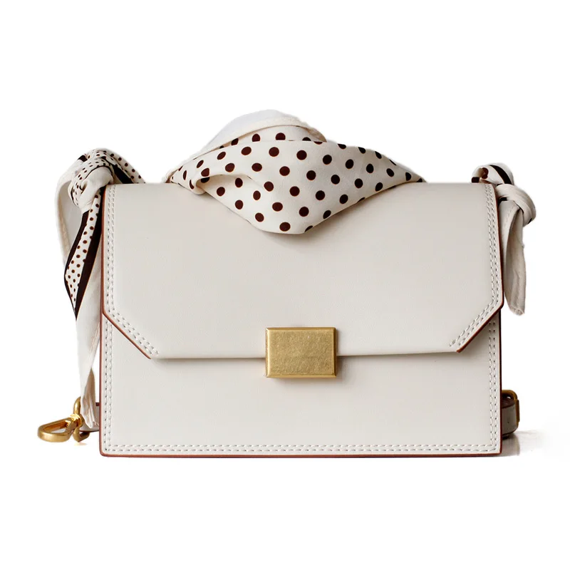 Женская сумка через плечо из натуральной кожи со свободными лентами, сумка-мессенджер, роскошные брендовые дизайнерские сумки через плечо - Цвет: White