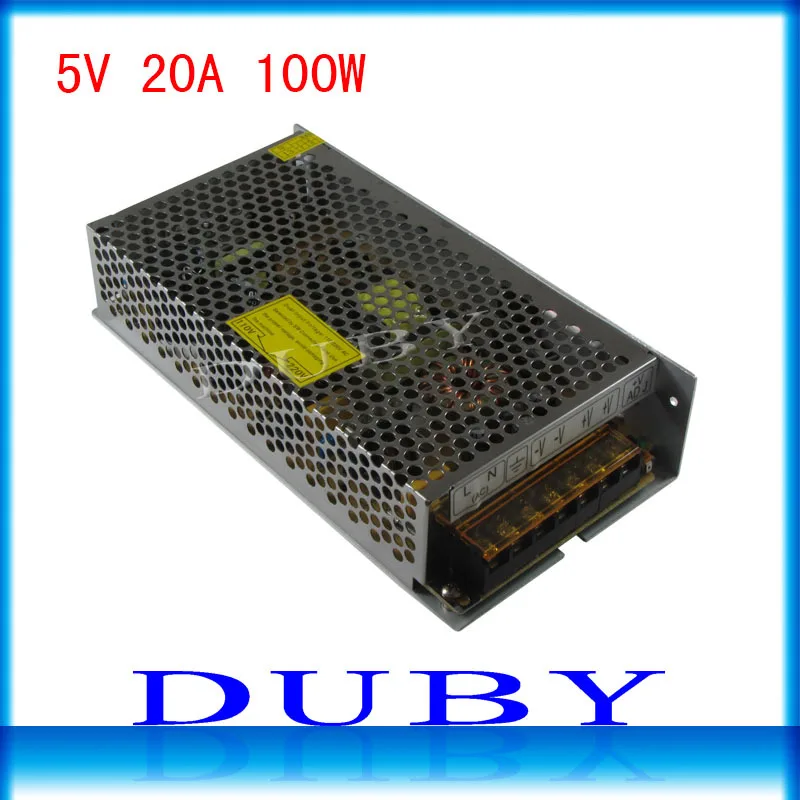 

5V 20A 100W Switching power supply Driver For LED Light Strip Display AC100-240V Factory Supplier Free shipping