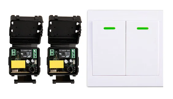 

New AC220 V 1CH Wireless Remote Control Switch System 2*Receiver + Wall Panel Remote Transmitter Sticky Remote Smart Home Switch