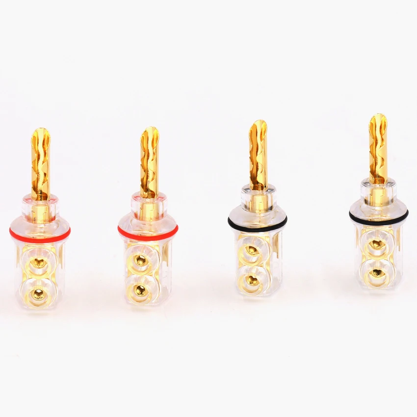 audio cable Gold plated BFA banana Transparent Cover Audio Banana Plug 1Set 4mm for speaker | Электроника