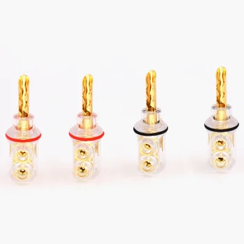 

audio cable Gold plated BFA banana Transparent Cover Audio Banana Plug 1Set 4mm for speaker cable