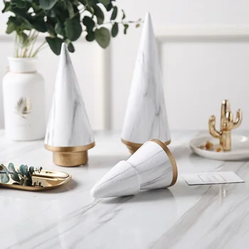 

Pine Tree Figurines Ornaments Creative Desktop Carving Craft Birthday Gifts Home Decoration Photo Prop - Size M (White)