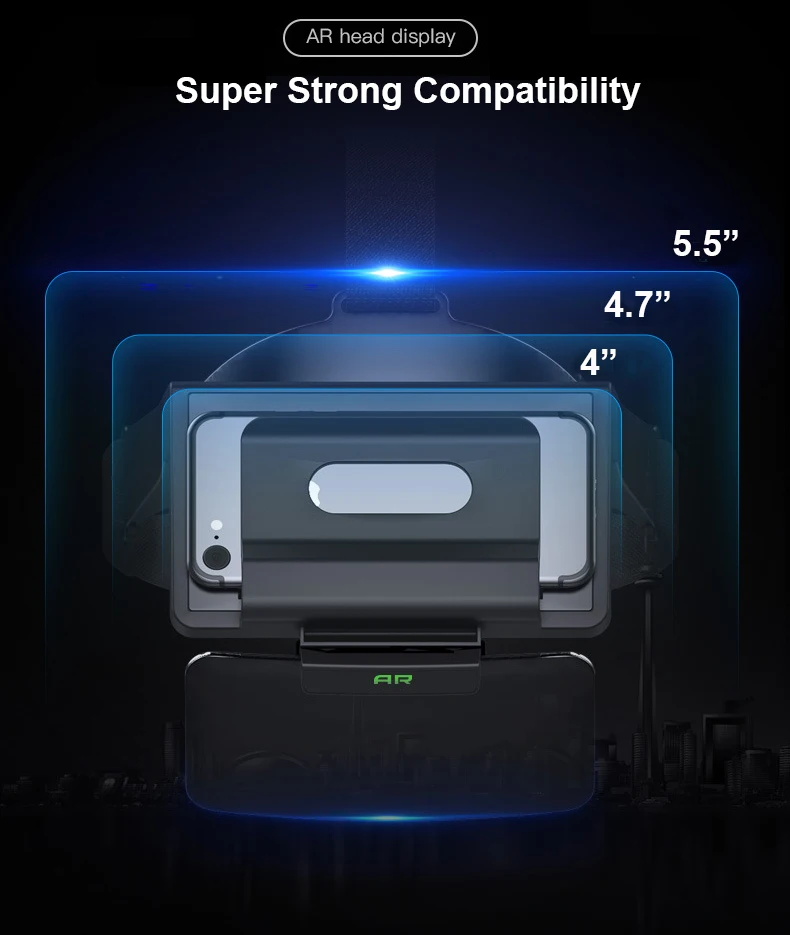 Мини-портативные очки с усиленной реальностью, иммерсивные 2K FHD IMAX телефон 3D ar VR шлем Кино игра для 4,7-" смартфона
