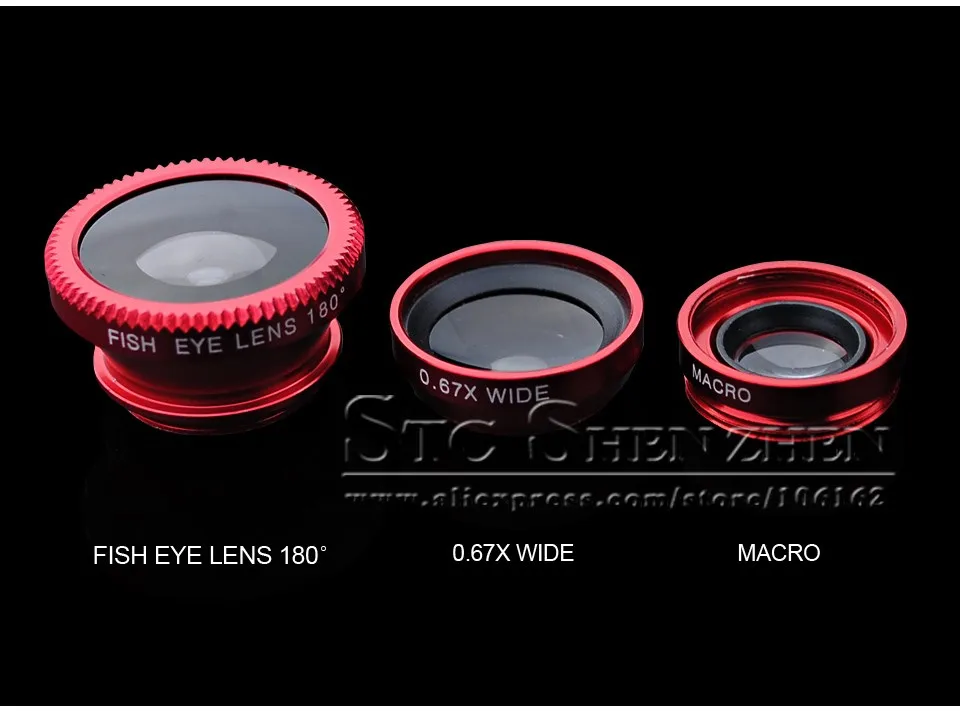 3 in 1 Universal Clip Camera Cell Mobile Phone Lens For iPhone 4 5 6 Plus Samsung S6 S5 S4 Sony Z3 Fisheye Lens Wide Angle Macro (2)