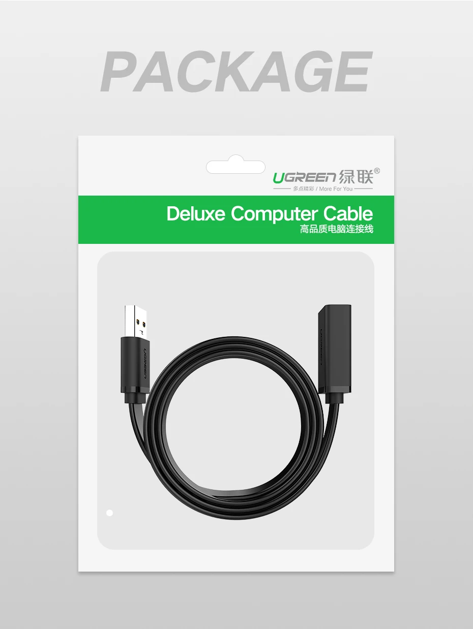 Ugreen USB 3,0 кабель Плоский USB кабель-удлинитель мужской и женский кабель для передачи данных USB3.0 кабель-удлинитель для ПК ТВ USB кабель-удлинитель