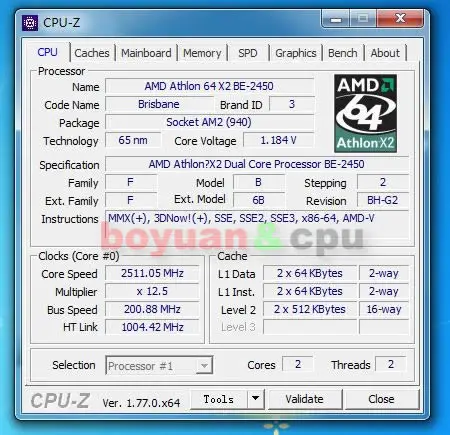 Двухъядерный процессор AMD Athlon X2 BE 2450 BE 2450 2,5 ГГц ADH2450IAA5DO Socket AM2