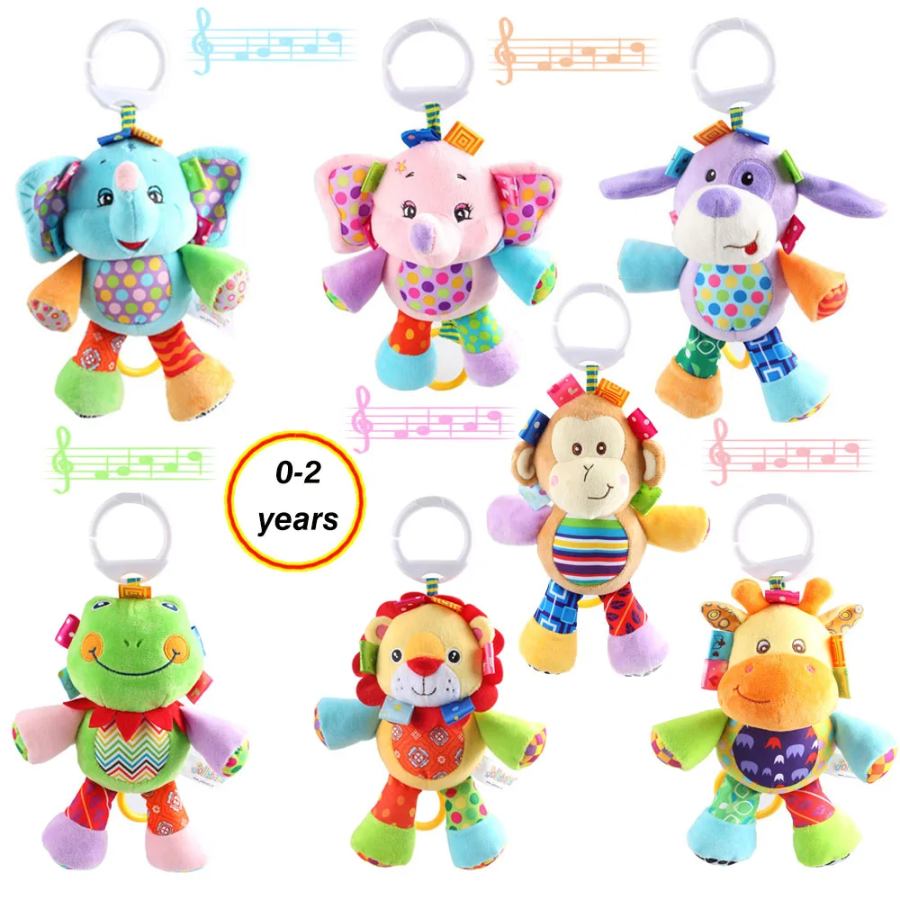 

Baby Toys 0-12 Months Animal Rattle Appease Doll Cute Elephant Lion Frog Dog Educational Toys for Newborns Babies music mobile