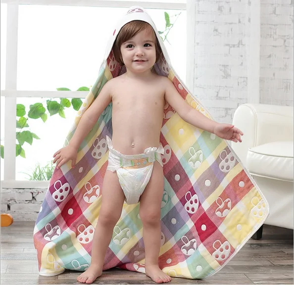 Coton à capuche nouveau-né bébé Swaddles Wrap infantile bain douche serviette peignoir serviette de bain nouveau-né sac de nuit enveloppe bébé cadeau 0-12 M