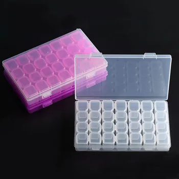 

Jewelry Beads Display Storage Case 28 Grids Pill Boxes Plastic Multifunction Sundries Organizer Empty Storage Box