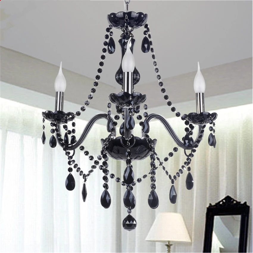  Modern Black Crystal Pendant Lights LED Kitchen Dining&Bar for Living Room Bedroom Indoor Pendant L - 32898652501