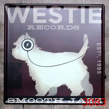 

Square Shape Tin Sign DOG printing Metal Plaque Wall Sticker Music PUB House Metal Decor Painting Tin Sign