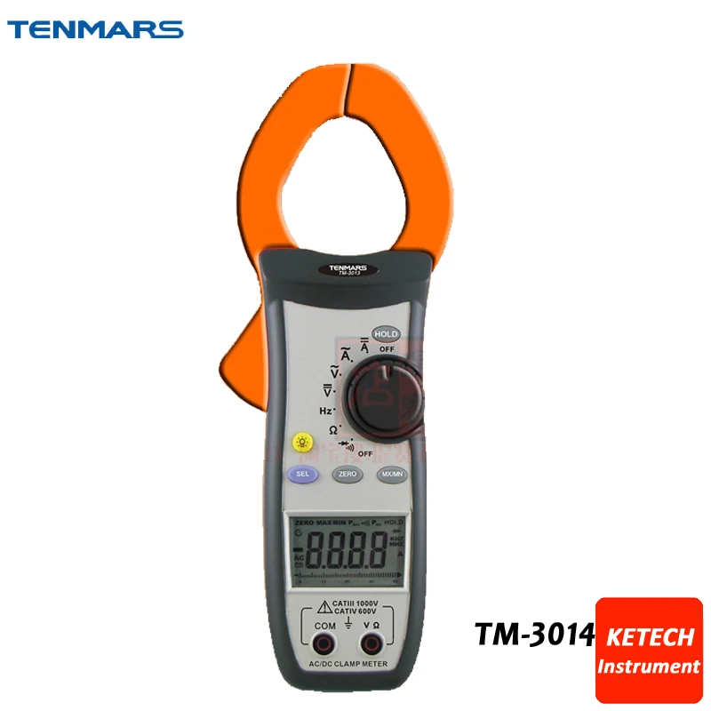 

CAT IV 600V, CAT III 1000V AC/DC Digital Handheld Current Clip-on Table Clamp Meter Tester TM-3014