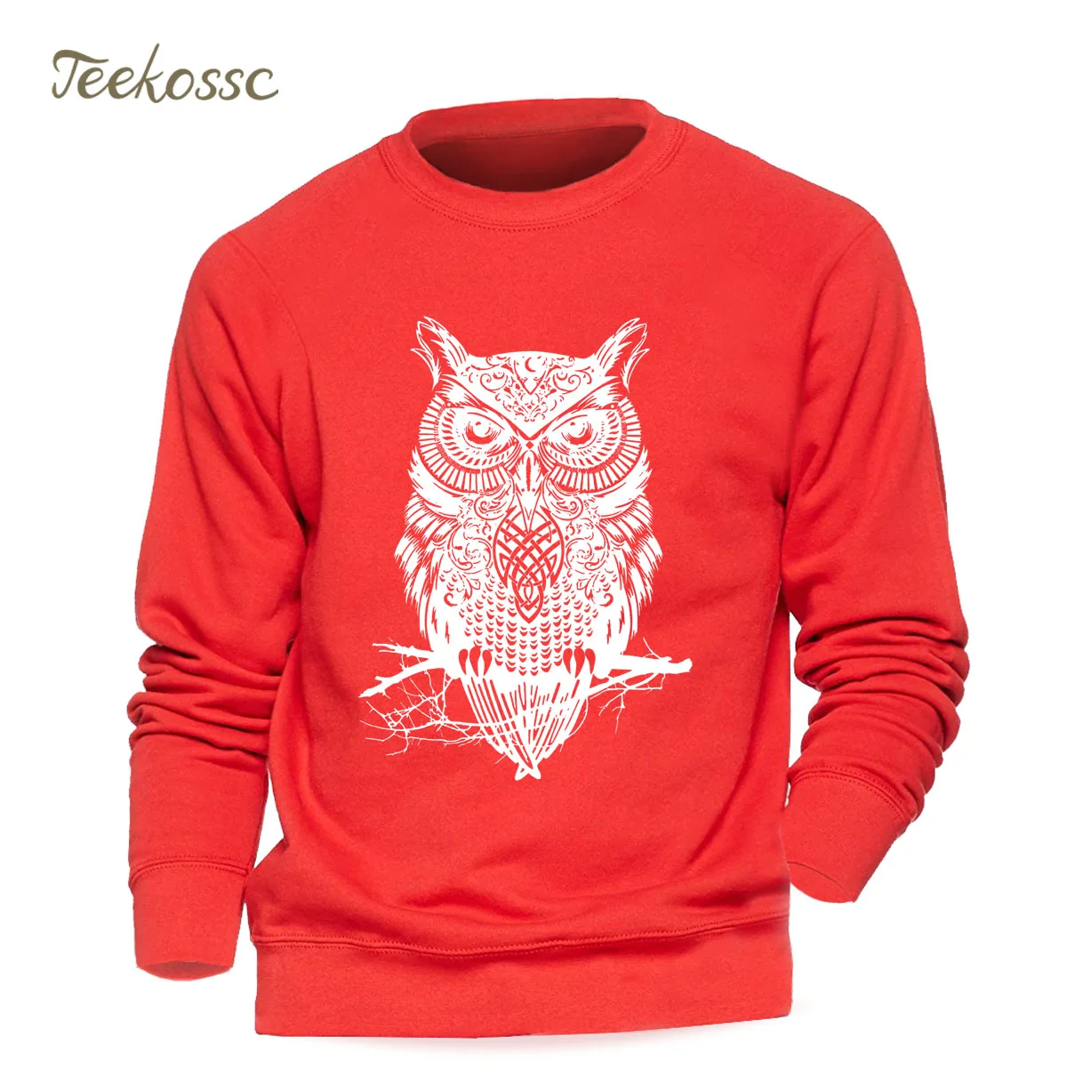 الحيوان البومة هوديي الرجال الأسود البلوز عارضة Crewneck بلوزات 2018 جديد العلامة التجارية الشتاء الخريف الصوف الدافئة هودي العلامة التجارية الم...