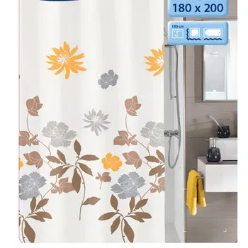 

shower curtain Flowe Opens with shower curtain hooks waterproof polyester fabric bathroom shower curtain set bath curtain