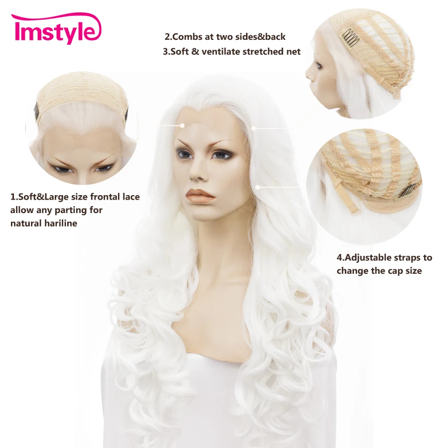 Женские парики Imstyle из синтетического кружева с волнистыми длинными