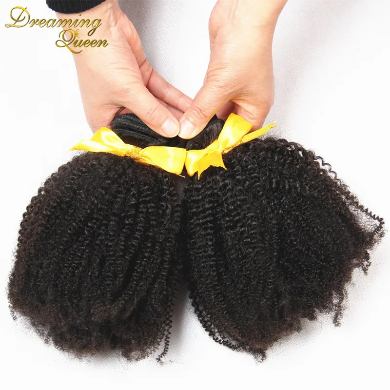 2Pcs/lot Mongolian Afro Kinky Curly Hair,100% Unprocessed Virgin Hair Weave,8-30 inches Dreaming Queen Hair Products 4C Curly