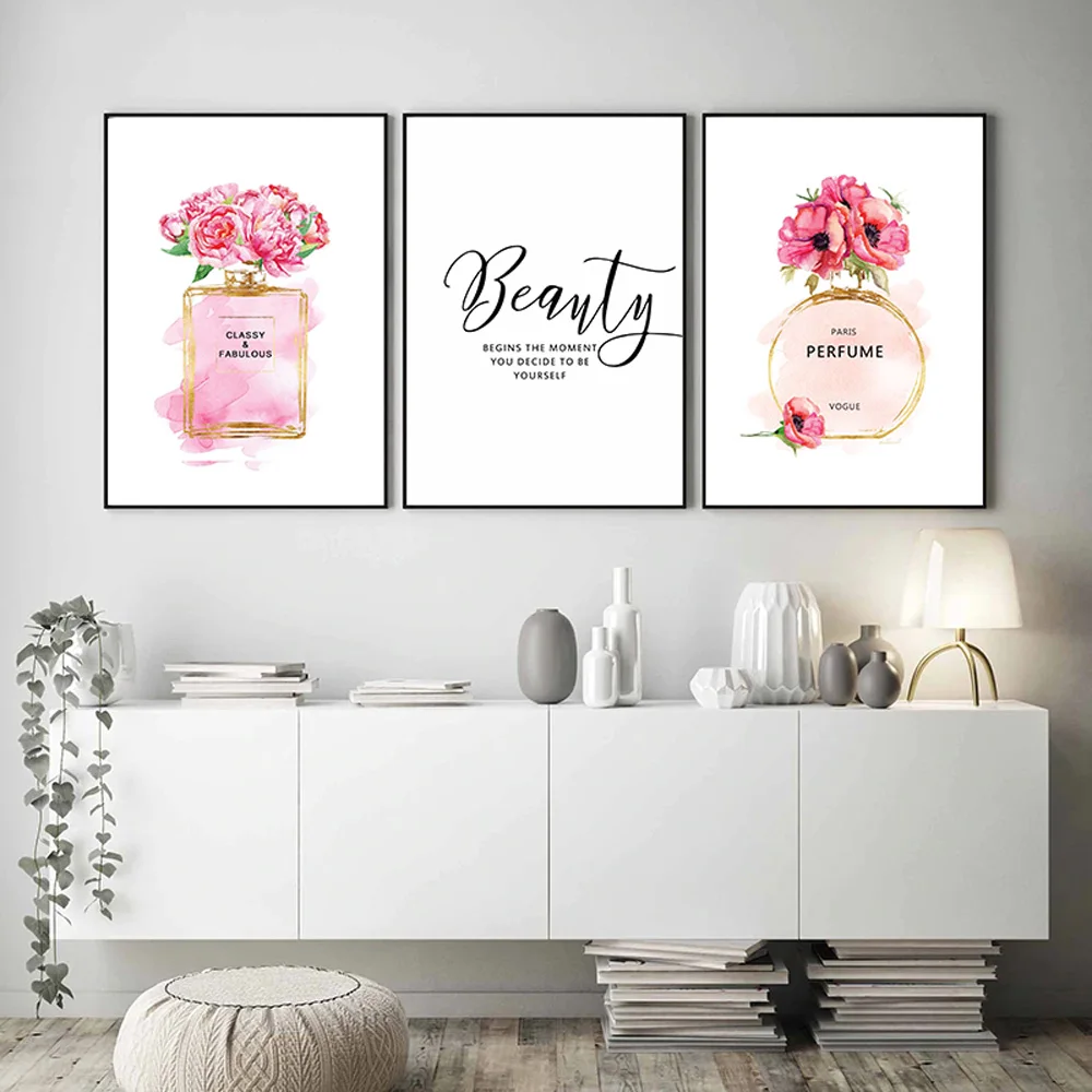Pop Art Pictures Canvas Abstract Paintings Flowers On Canvas Painting For Living Room Poster Perfume Wall Art Nordic Unframed