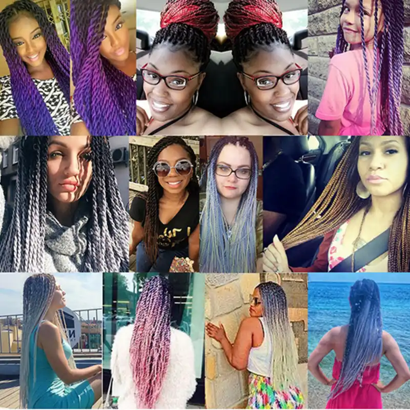 Dindong 24 Senegalese Twist Crochet Hair Braids Small Havana