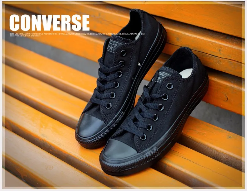 Классические Оригинальные Converse all star мужские и женские кроссовки парусиновая обувь все черные и бежевые низкие обувь для скейтбординга