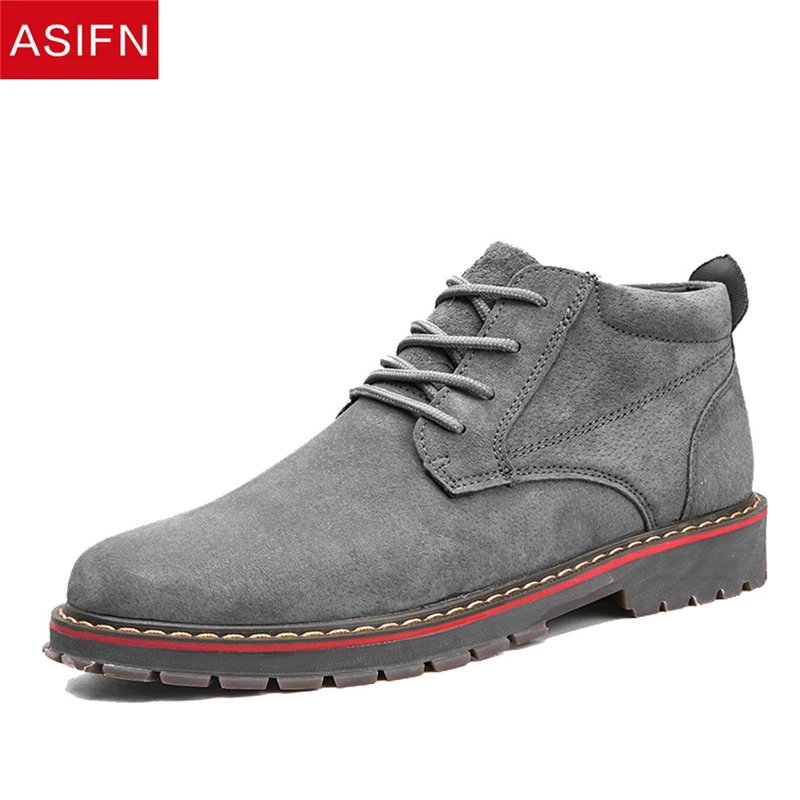

ASIFN Men Business Shoes Boots Faux Suede Man Shoe Autumn Winter Fashion Oxford for Male Casual Cowboy Boots Mens