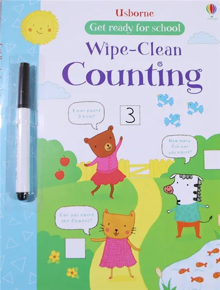 Limpar-limpar o Livro de Exercícios Reusável com Caneta Palavras para Pré-escolar Crianças Inglês Escrita Habilidades Número Aprendizagem Precoce 21*27cm 28 Computers & Electronics